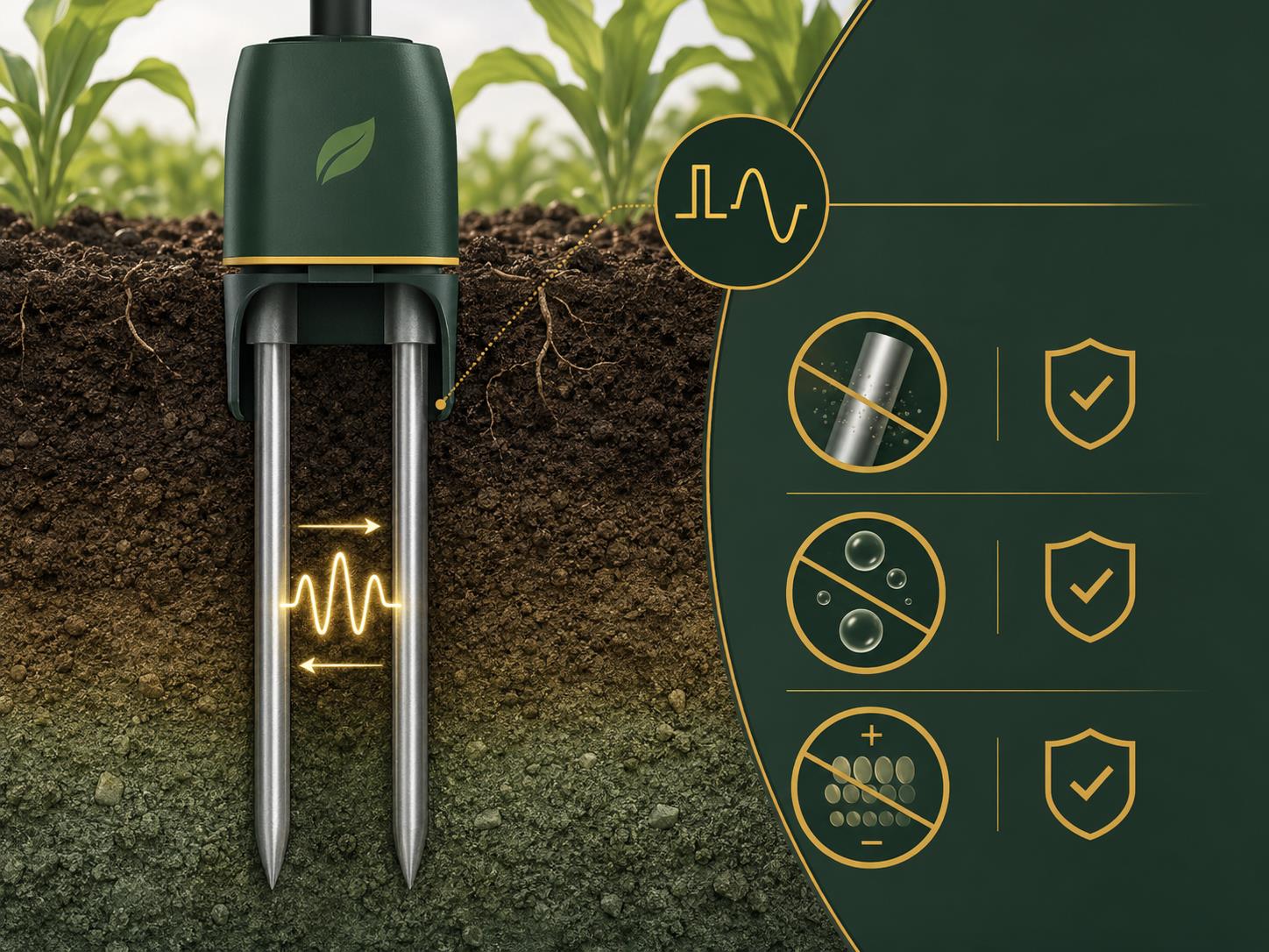 AC-excited soil probe cross-section