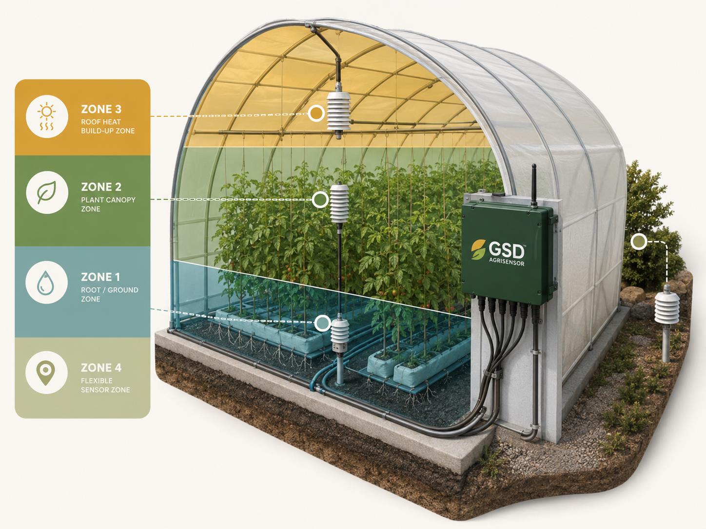 Greenhouse vertical climate monitoring concept